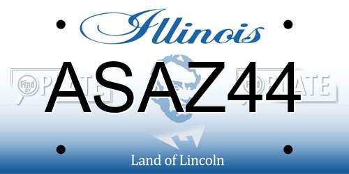 ASAZ44 Illinois License Plate