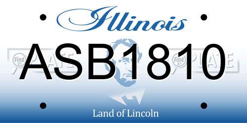 ASB1810 Illinois License Plate