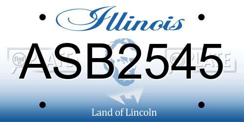 ASB2545 Illinois License Plate