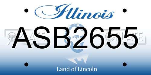 ASB2655 Illinois License Plate