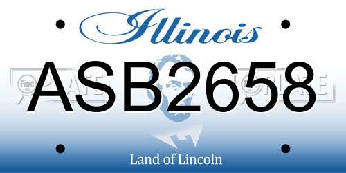 ASB2658 Illinois License Plate