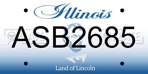 ASB2685 Illinois License Plate