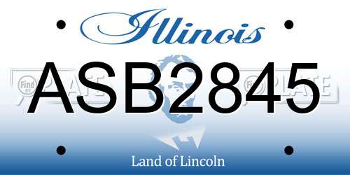 ASB2845 Illinois License Plate