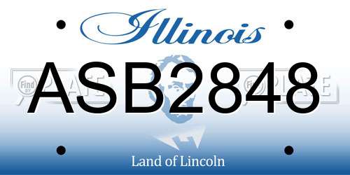 ASB2848 Illinois License Plate