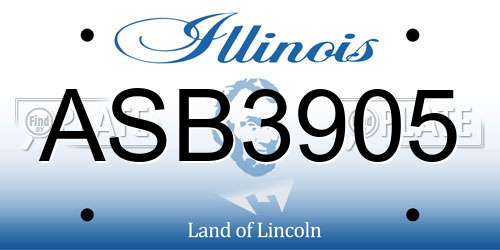 ASB3905 Illinois License Plate