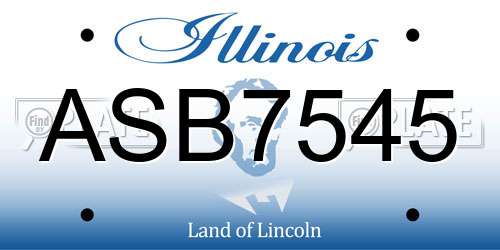 ASB7545 Illinois License Plate