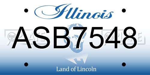 ASB7548 Illinois License Plate