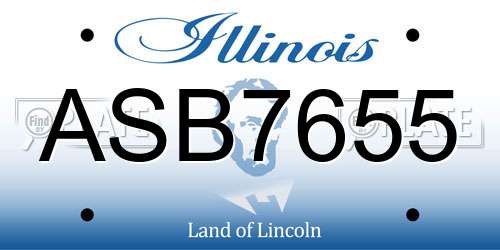 ASB7655 Illinois License Plate