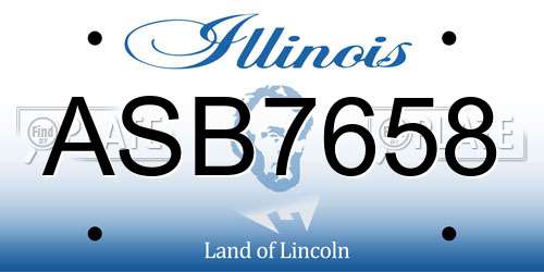 ASB7658 Illinois License Plate