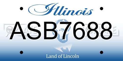 ASB7688 Illinois License Plate