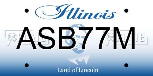 ASB77M Illinois License Plate