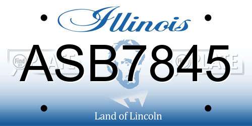 ASB7845 Illinois License Plate