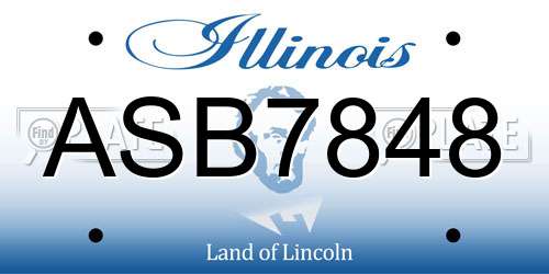 ASB7848 Illinois License Plate