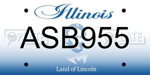 ASB955 Illinois License Plate