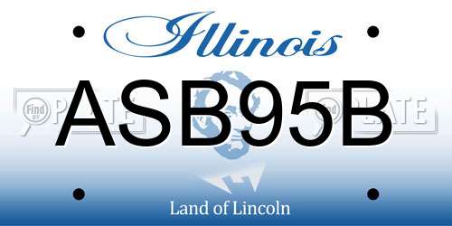 ASB95B Illinois License Plate