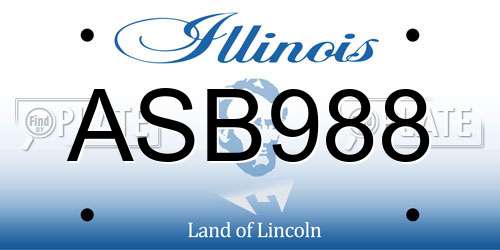 ASB988 Illinois License Plate