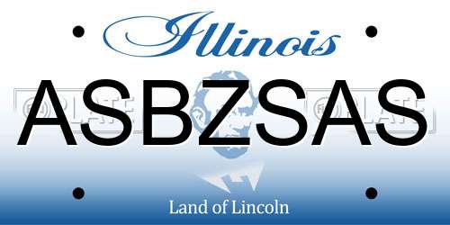 ASBZSAS Illinois License Plate