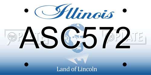ASC572 Illinois License Plate