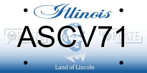 ASCV71 Illinois License Plate