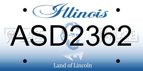 ASD2362 Illinois License Plate