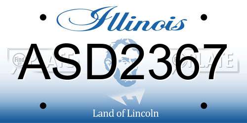 ASD2367 Illinois License Plate