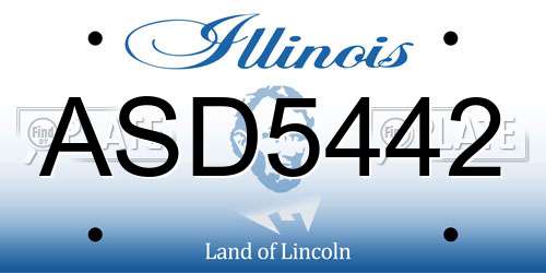 ASD5442 Illinois License Plate