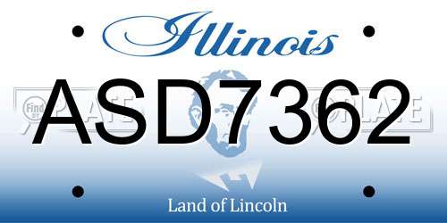ASD7362 Illinois License Plate