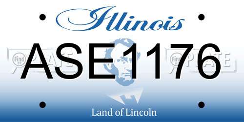 ASE1176 Illinois License Plate