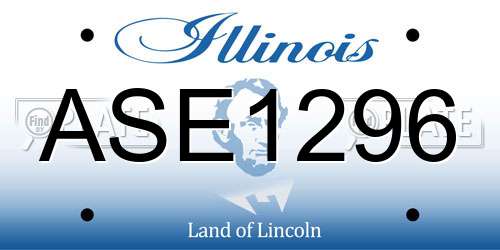 ASE1296 Illinois License Plate