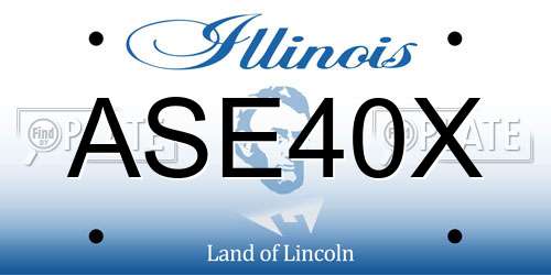 ASE40X Illinois License Plate