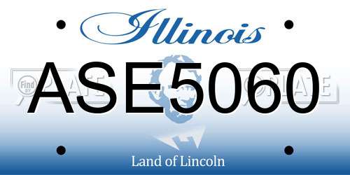 ASE5060 Illinois License Plate