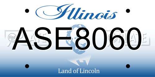 ASE8060 Illinois License Plate