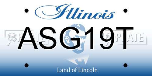 ASG19T Illinois License Plate