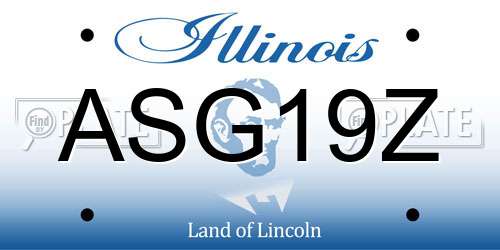 ASG19Z Illinois License Plate