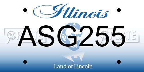 ASG255 Illinois License Plate