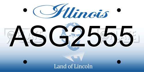 ASG2555 Illinois License Plate