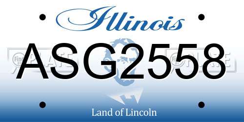 ASG2558 Illinois License Plate