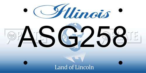 ASG258 Illinois License Plate