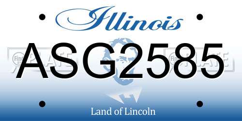 ASG2585 Illinois License Plate