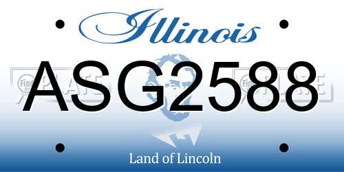 ASG2588 Illinois License Plate