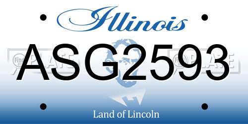 ASG2593 Illinois License Plate