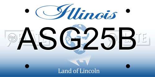 ASG25B Illinois License Plate