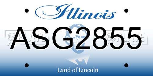 ASG2855 Illinois License Plate
