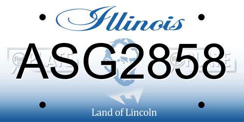 ASG2858 Illinois License Plate
