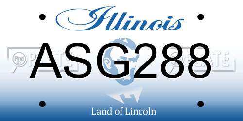 ASG288 Illinois License Plate