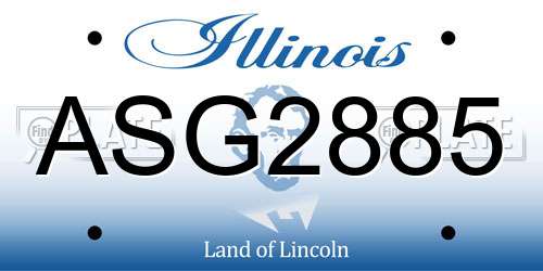 ASG2885 Illinois License Plate
