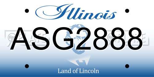 ASG2888 Illinois License Plate