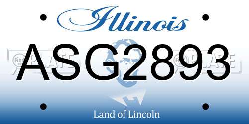 ASG2893 Illinois License Plate