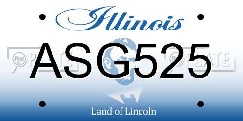 ASG525 Illinois License Plate