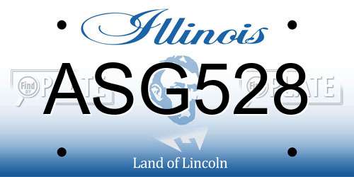 ASG528 Illinois License Plate